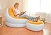 Intex Inflatable Colorful Cafe Chaise Lounge Chair + Ottoman, Orange | 68572E-O