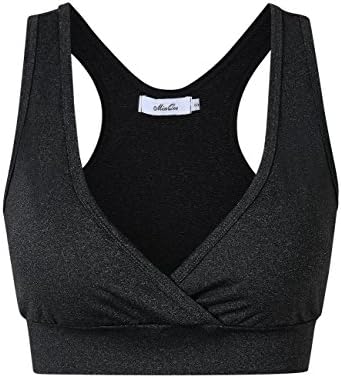 MissQee Maternity Bra/Nursing Bra Women's Super Soft Cotton Wireless Nursing Bra for Breast Feeding Black L