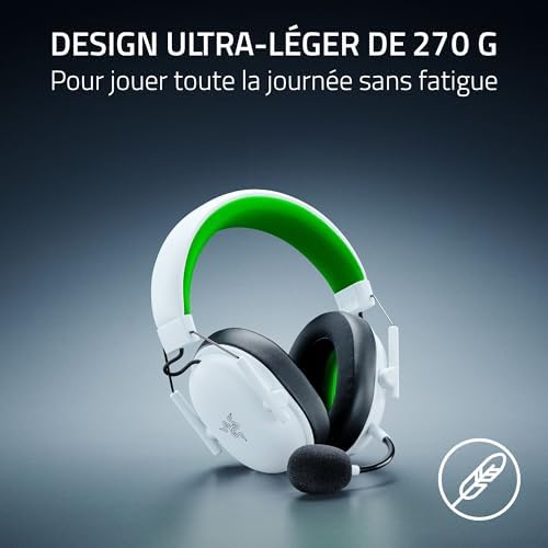 BlackShark V3 X HyperSpeed Xbox - Casque sans Fil pour l’Esport - Ultra-léger 270 g - Haut-parleurs de 50 mm - Micro Amovible - HyperSpeed 2,4 GHz et Bluetooth - Xbox/PC | Blanc
