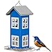 Giantex Wild Bird House Feeder, Weatherproof Bird Feeder for Outside, Easy to Clean & Refill Food, Comes with Hanging Cord, Suitable for Backyard, Garden & Window Sill, Hanging Bird Feeder (Blue)
