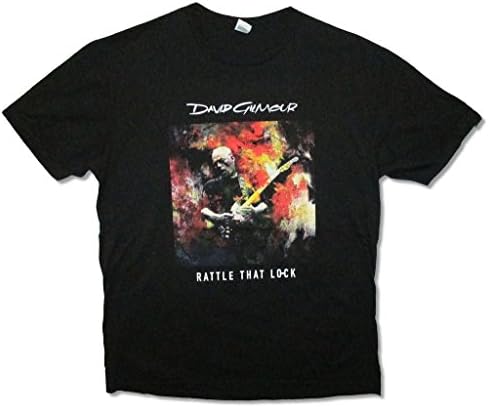 David Gilmour Color Image Rattle That Lock Tour 2016 Adult Black T Shirt (2X)