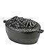 Plow & Hearth Sleeping Dog Wood Stove Steamer | Cast Iron | Matte Black | Rust Resistant | Functional Alternative | 2.75 QT Cap | 12.5