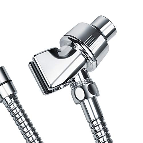 Chrider Adjustable Shower Arm Bracket for Handheld Shower Head, Plastic Adjustable Holder Mount for Hand Held Showerhead, Brass Ball, Chrome