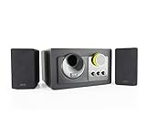 Thonet and Vander Grub Gaming Speakers, 2.1 Home Audio Speaker System, 240 Watts, RCA Stereo Input, Wood Finish, Black