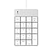 USB Numeric Keypad, Jelly Comb Portable Slim Mini Number Pad for Laptop Desktop Computer PC, Full Size 19 Key, Big Print Letters (Silver and White)