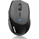 TECKNET Bluetooth Mouse, 4800 DPI Wireless Mouse, 2-Year Battery 6 Adjustable DPI, 6 Buttons Compatible with Laptop/Windows/Computer - Black