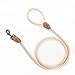 Mile High Life Dog Leash | Braided Cotton Rope Dog Leashes with Leather Tailor Tip | 4 Feet Dog Leash w Heavy Duty Metal Clasp | Wedding Dog Leash (Light Brown, 48 Inches)