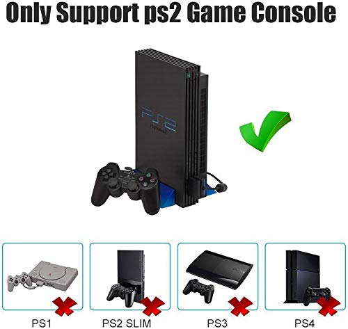 TFSeven Wired Controller for PS2 Playstation 2 Dual Shock + 128MB High Speed Game Memory Card + PS2 to HDMI Converter Adapter Accessories Kits