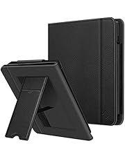 Fintie Stand Case for Kobo Libra 2 (2021 Release) - Premium PU Leather Sleeve Cover with Card Slot and Hand Strap for 7" Kobo Libra 2 eReader (Black)