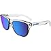 Oakley OO9013 Frogskins Square Sunglasses, Polished Clear/Sapphire Iridium, 55 mm