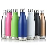 Vanpo Double Wall Vacuum Insulated Stainless Steel Water Bottle, 17 oz - Green