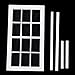 1:12 Dollhouse Miniature Wooden 12-pane Window Frame White