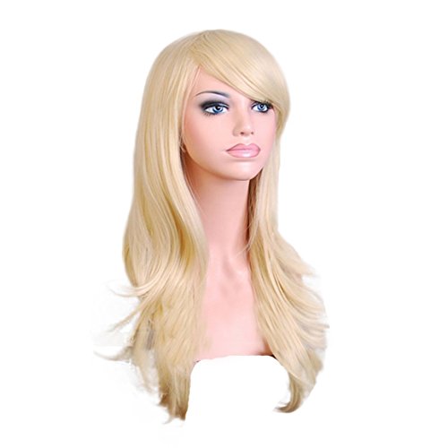 AneShe Wigs 28" Long Wavy Hair Heat Resistant Cosplay Wig for Women (Light Blonde)