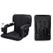 AceLife Stadium Seat Portable Adjustable Reclining Bleacher Chair with Padded Cushion and Armrest with 2 Pockets, Black