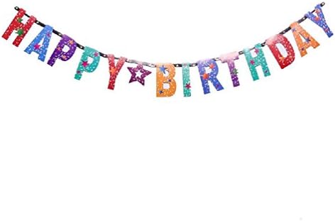 4pc Happy Birthday Bunting Colorful Paper Flags Lettering Banner Garland Party Decor