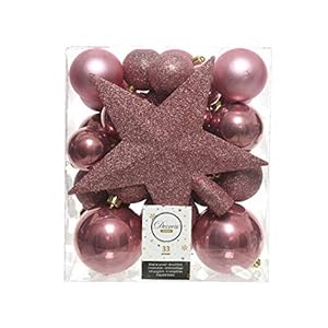 Kerstboomversiering Mix 33 st. – Velours Roze