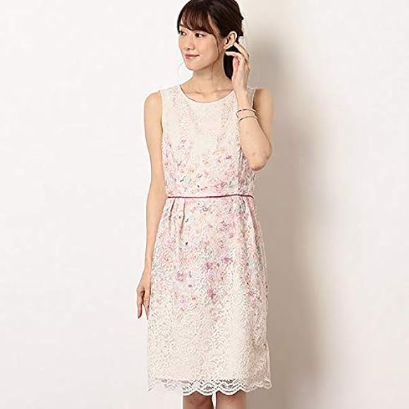 Amazon デビュー ド フィオレ Debut De Fiore フラワーレースタイトワンピース 29ピンクベージュ 035 ワンピース チュニック 通販