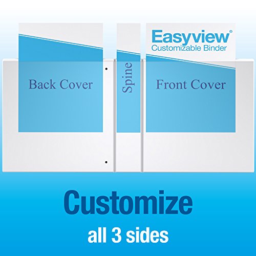 EasyView Premium Angled DRing 5Inch Binders, Customizable 3Ring