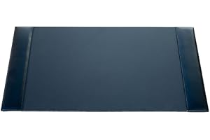 Dacasso Bonded Pad with Side Rails Luxury Leather Desk Blotter for Writing, 30 x 18, Black