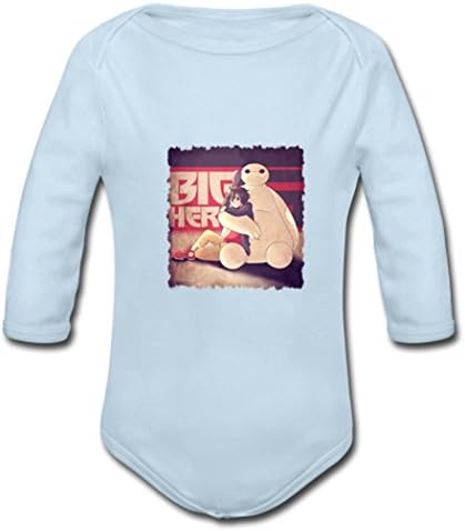 Jane Unisex Big Hero 6 Baymax &amp; Hiro Baby Bodysuit Infant Apparel LightBlue(6M)