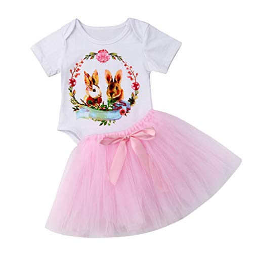 image for AMSKY Baby Bodysuit Girl Newborn,Infant Baby Easter Day Cartoon Rabbit