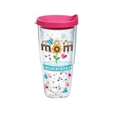 Tervis Tumbler, Mom Flower, 24 oz with Travel Lid, Clear