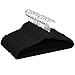 Yaheetech 100 Pack Non Slip Cascading Velvet Hangers - Standard Hangers Felt Suit Clothes Hangers Space Saving 360° Swivel Hook Black