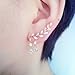 CZ Crystal Leaves Ear Cuffs Earrings Sweep up Ear Vine Wrap Pins Silver Tone