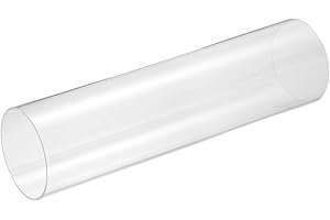 uxcell Clear Rigid Acrylic Pipe, 76mm(3") ID x 80mm(3.15") OD 12" Round Polycarbonate Tube Plastic Tubing for Plumbing, Light