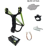 Professional Slingshot Hunting Kit for Adult,50 Qty Steel Slingshot Ammo Balls Quality Outdoor Slingshots Rubber Bands -Replacement Bands and Flashlight Shelf by Everydlife (Black)