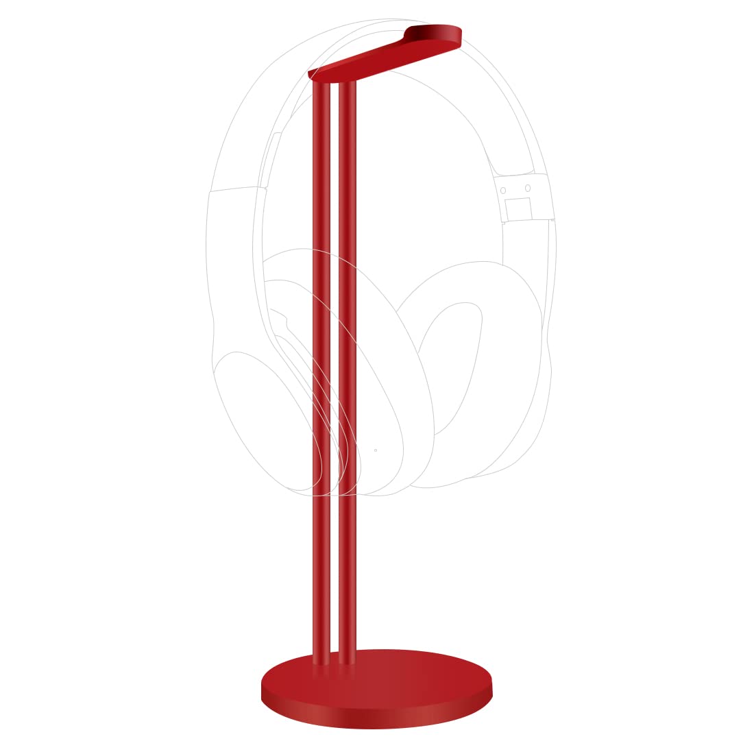 GEEKRIA Aluminum Alloy Headphones Stand for Over-Ear Headphones, Gaming Headset Holder, Desk Display Hanger with Solid Heavy Base, Compatible with Bose, Sennheiser Gaming Headset (Red)