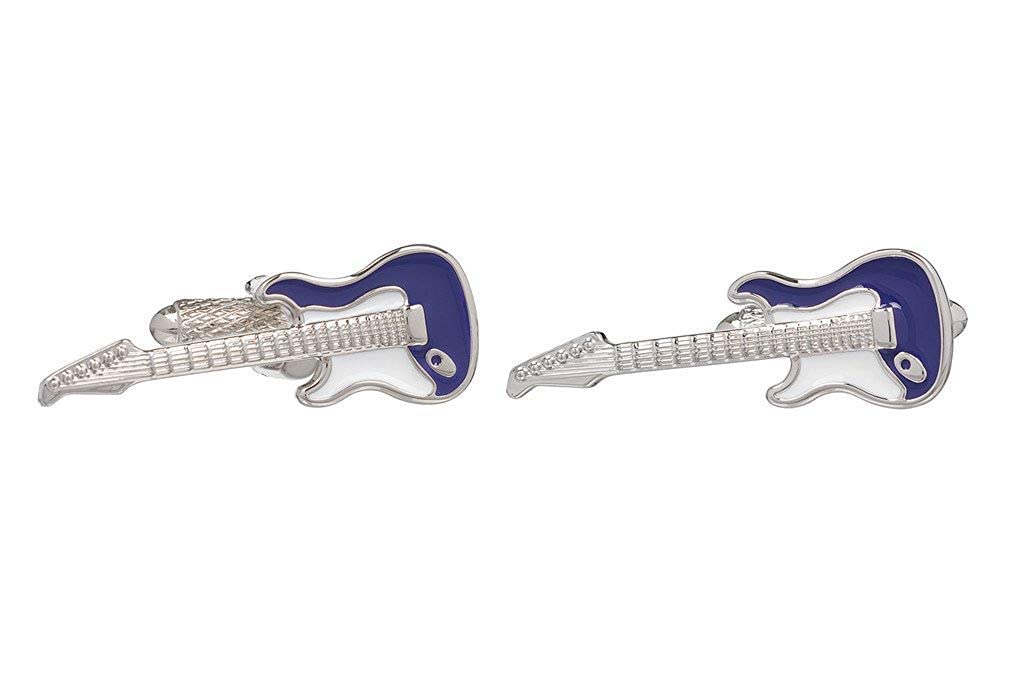 Purple Electric Rock Guitar Cufflinks for Men Presented In Onyx Art London Cufflink Box