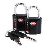Black 2 Pack TSA Approved Travel Luggage Locks Ultra-Secure Dimple Key Travel Locks with Zinc Alloy Body