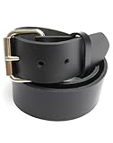 Mens Heavy Duty Black Leather Belt 1 1/2