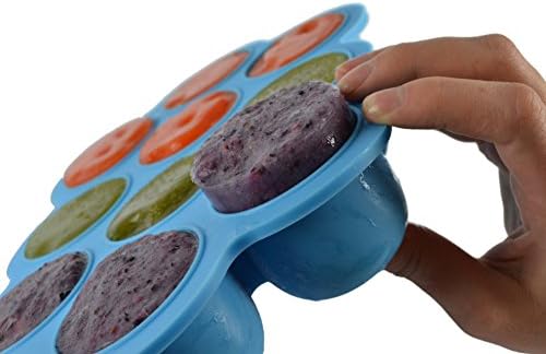 Silicone Baby Food Freezer Tray - Multipurpose Container to Freeze and Store Homemade Baby Food, Herbs, Ice Cubes, etc. - BPA Free 100% Platinum Silicone - No Plastic (Blue)