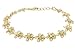 Honolulu Jewelry Company 14k Yellow Gold Plated Sterling Silver Plumeria Bracelet with CZs - 10mm