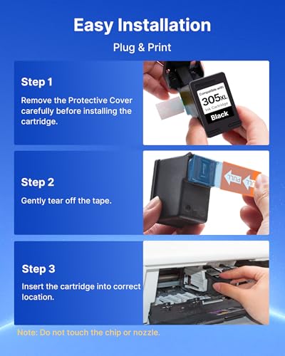 305XL Black Cartridge 305 Replacement for HP 305 XL Black Cartridge for HP Deskjet 2700e 2720e 2710e 2723e Plus 4120e 4220e Envy 6032e 6020e 6030e 6700e (2 Black)