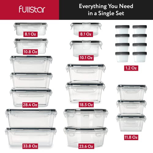 Fullstar 50piece Food storage Containers Set with Lids, Plastic Leak