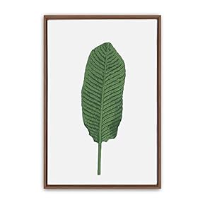 Framed Canvas Wall Art Green Leaves Canvas Prints Home Artwork Decoration for Living Room,Bedroom - 16x24 inches