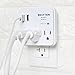 BESTTEN Mini USB Wall Outlet Extender, Slim Low Profile Multiple Plug Splitter, 2 USB Charging Ports and 3 AC Outlets, 450 Joule Surge Protector, ETL Certified, White
