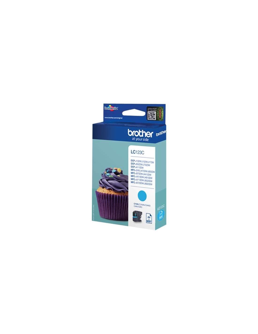 Brother LC-123CBP LC-123 Ink Cartridge Standard Capacity 600-Page in Blister Packaging Turquoise, 2075337