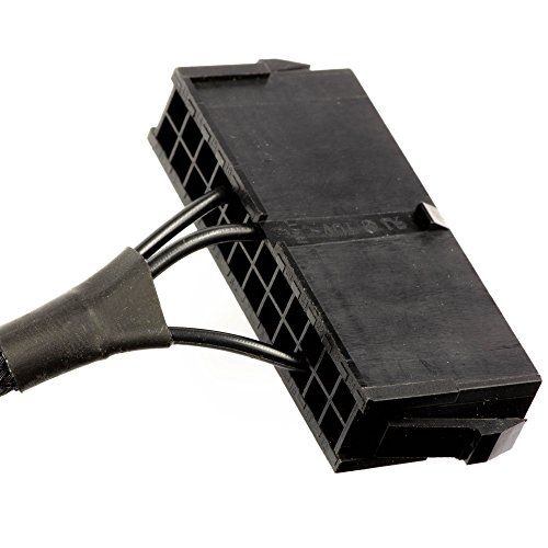 CRJ 24Pin ATX Red LED Power On/Off Switch Jumper Bridge Cable, Black