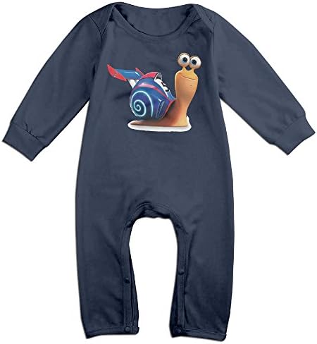 Baby Boys Girls Turbo Snail Cute Short Sleeve Bodysuit Onesie Navy 12 Months