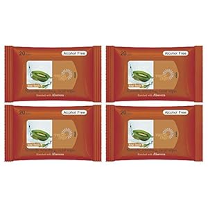 FreshOnes Naturally Refreshing Wipes Kiwi Fresh (20 Wipes, Pack of 4)