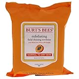 Burt's Bees Facial Cleansing Towelettes, Peach & Willow Bark Exfoliating, 25 Count