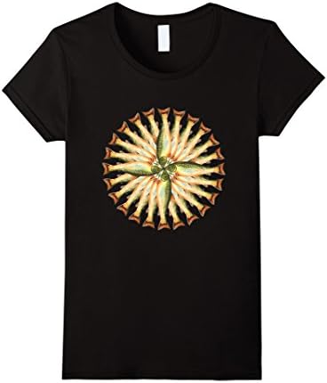 Womens Trout Fishing Mandala T-Shirt Medium Black