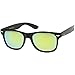 zeroUV - Classic Colored Mirror Lens Square Horn Rimmed Sunglasses for Men Women (3 Pack | Silver + Red + Yellow)