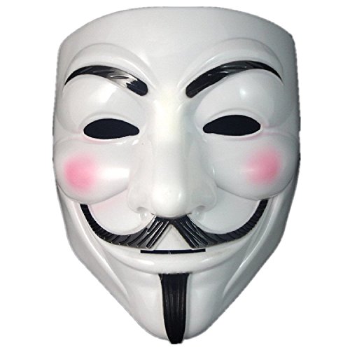 OliaDesign V for Vendetta Mask Guy Fawkes Anonymous fancy Cosplay costume (White)