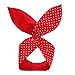 Sea Team Cotton Headband Bows Red with White Polka Dots Double Wide Headwrap Cotton Head Band (36.6