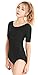 Speerise Womens Short Sleeve Leotard Lycra Spandex Dance Bodysuit, M, Black